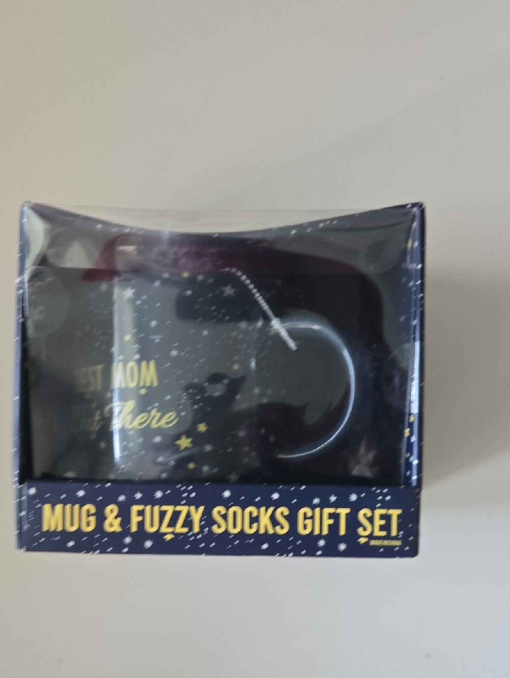 Mug & Fuzzy Socks Gift Set - Black Night Sky